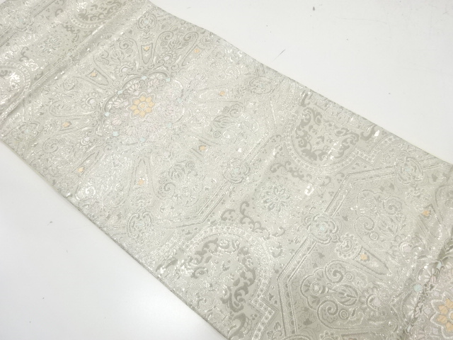 プラチナ箔　九百錦　オリエント華文織り出し　袋帯